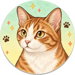 茶白のイラスト