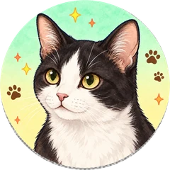 ハチワレ(白黒)のイラスト