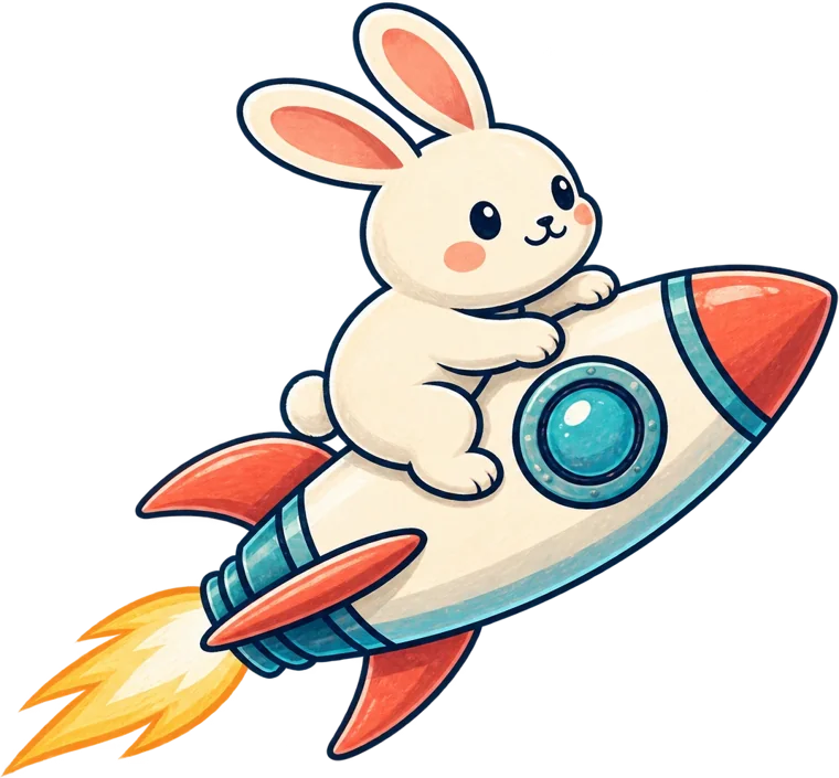 ロケットに乗ったすぺーすうさ